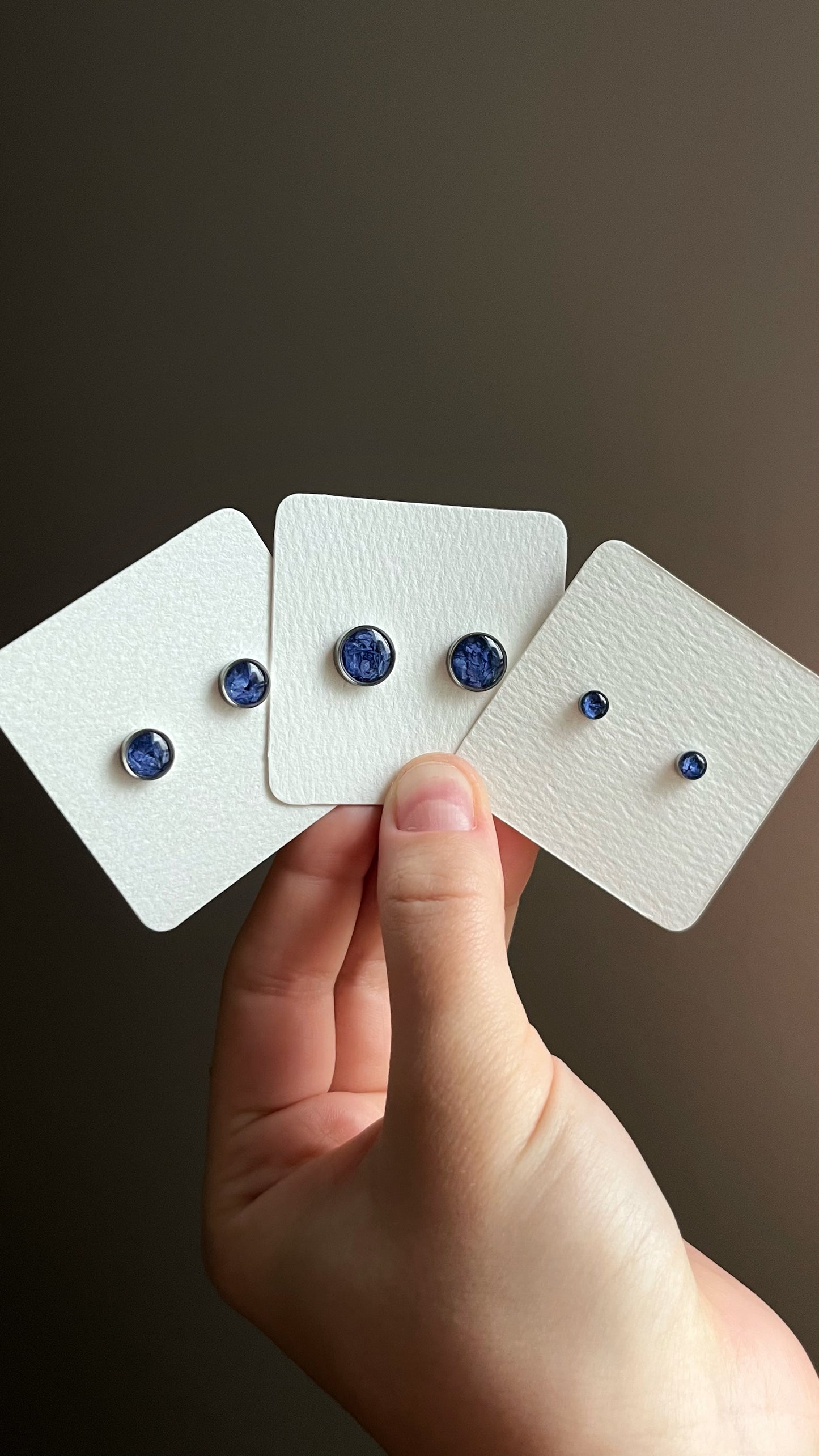 Cornflower stud earrings