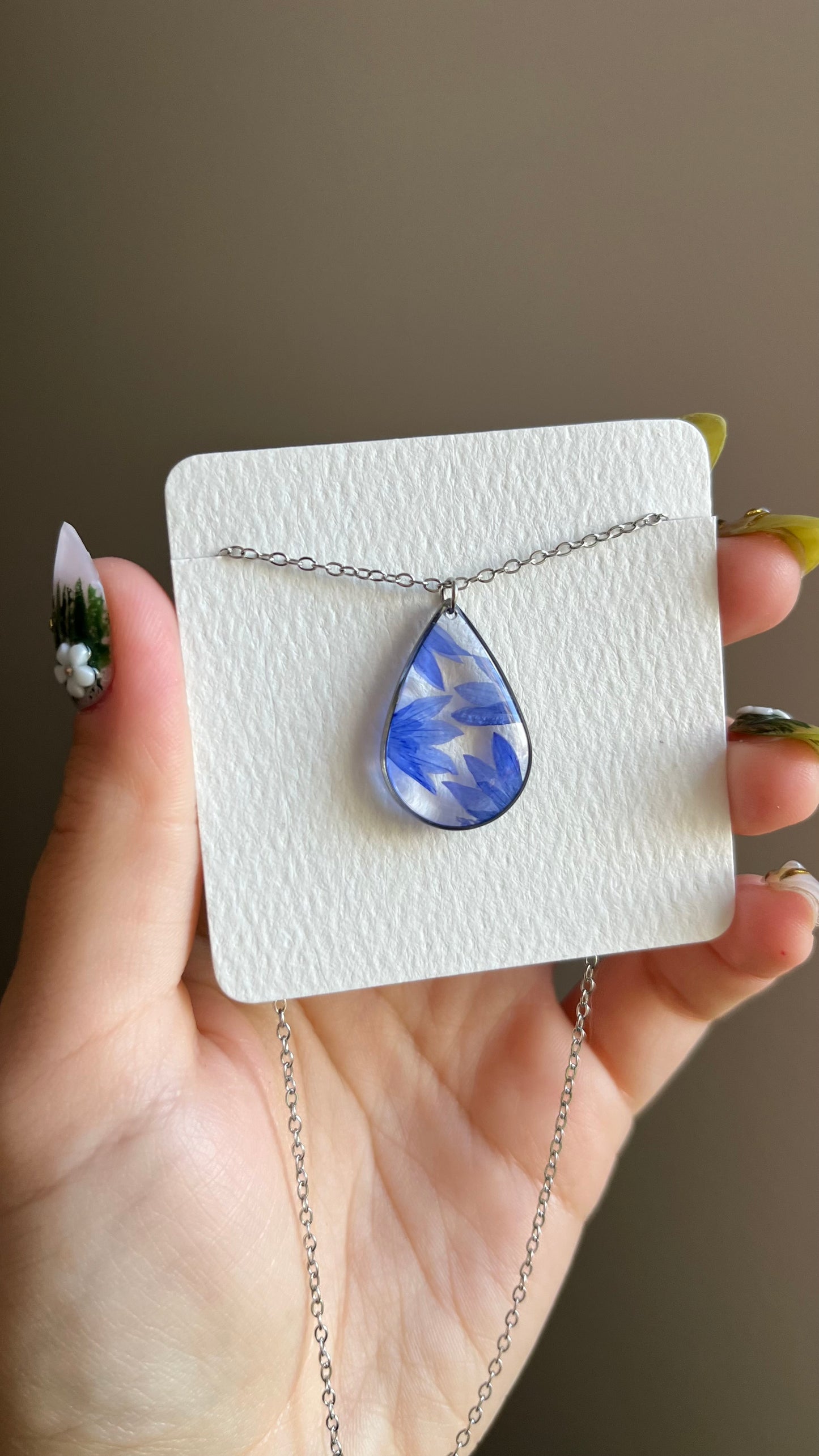 Cornflower pendant (made to order)