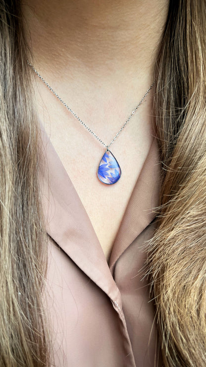 Cornflower pendant (made to order)