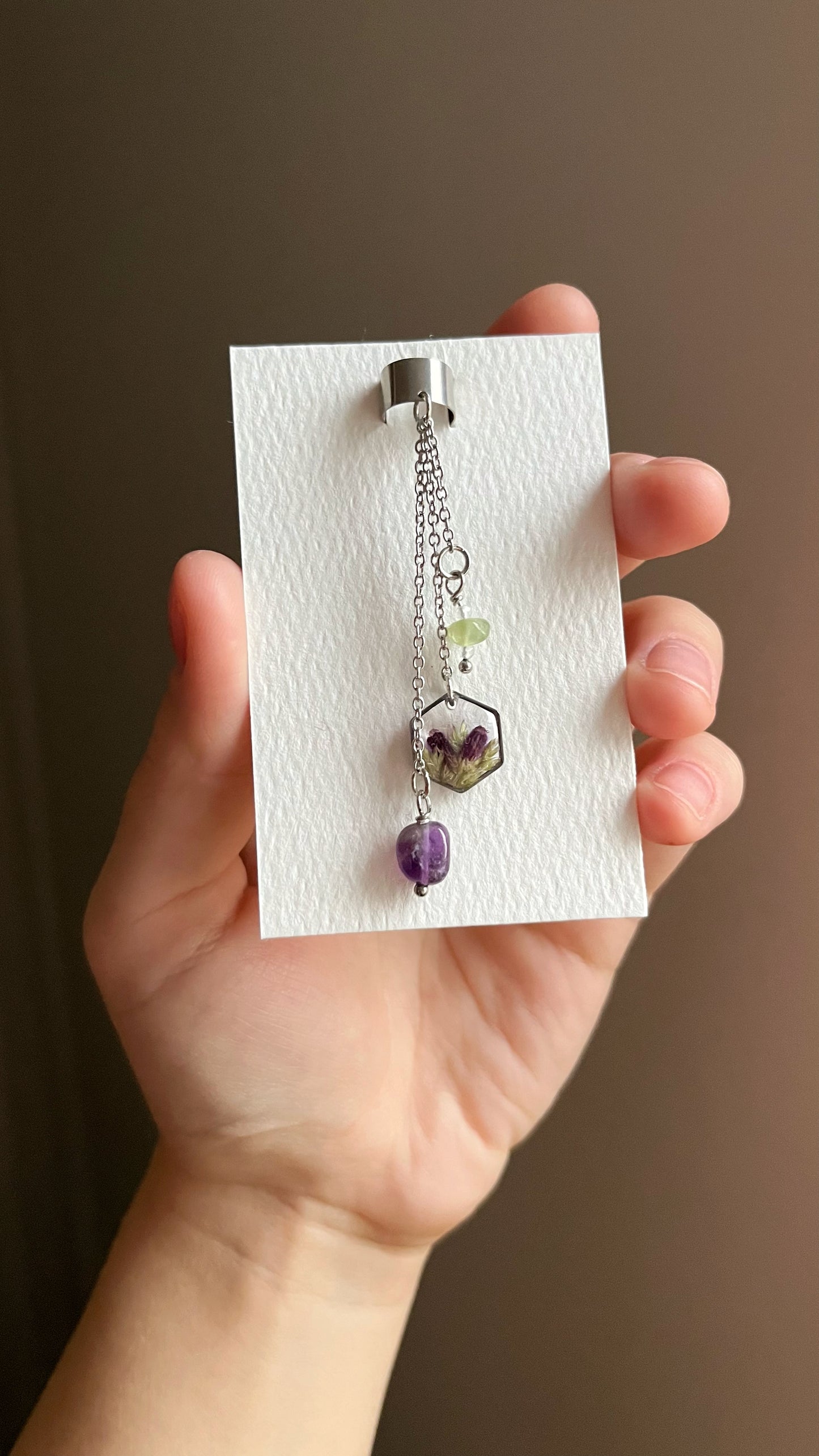 Ear cuff with lavender