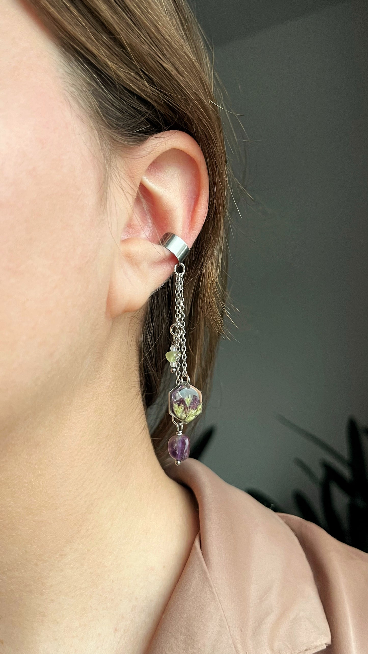 Ear cuff with lavender