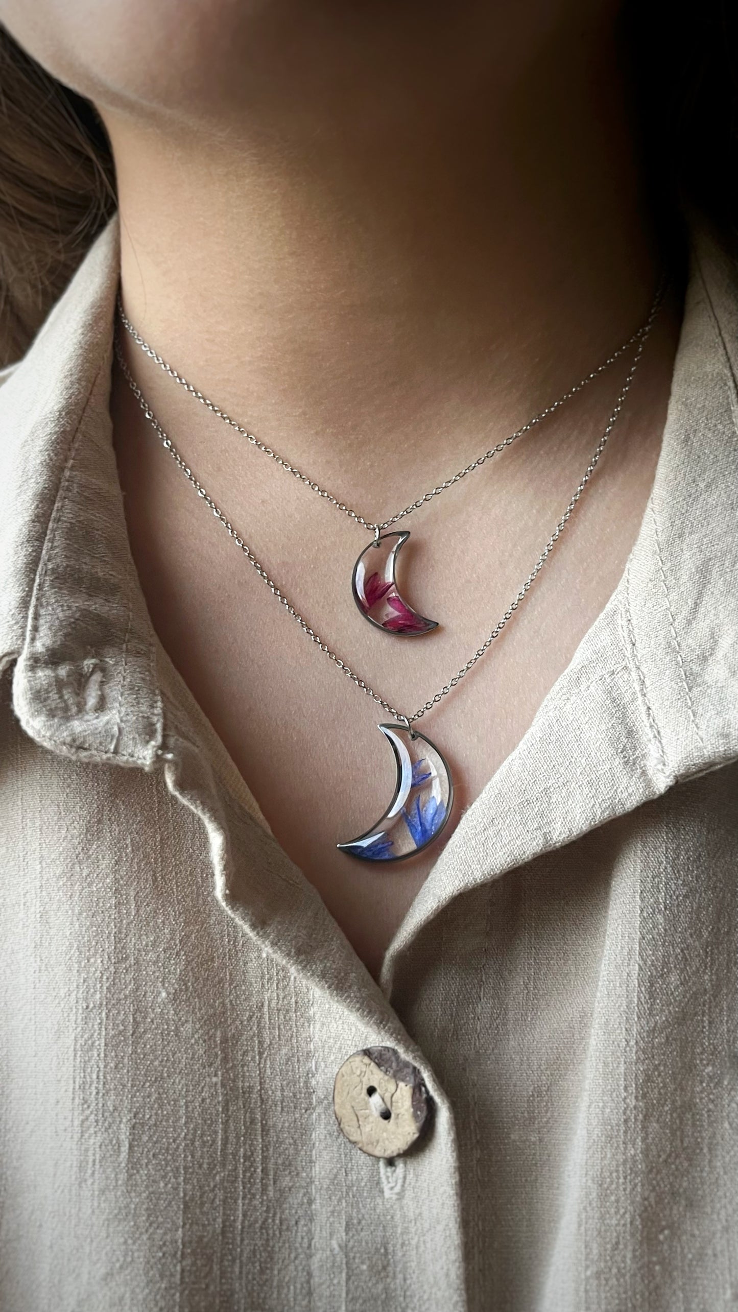 Cornflower pendants