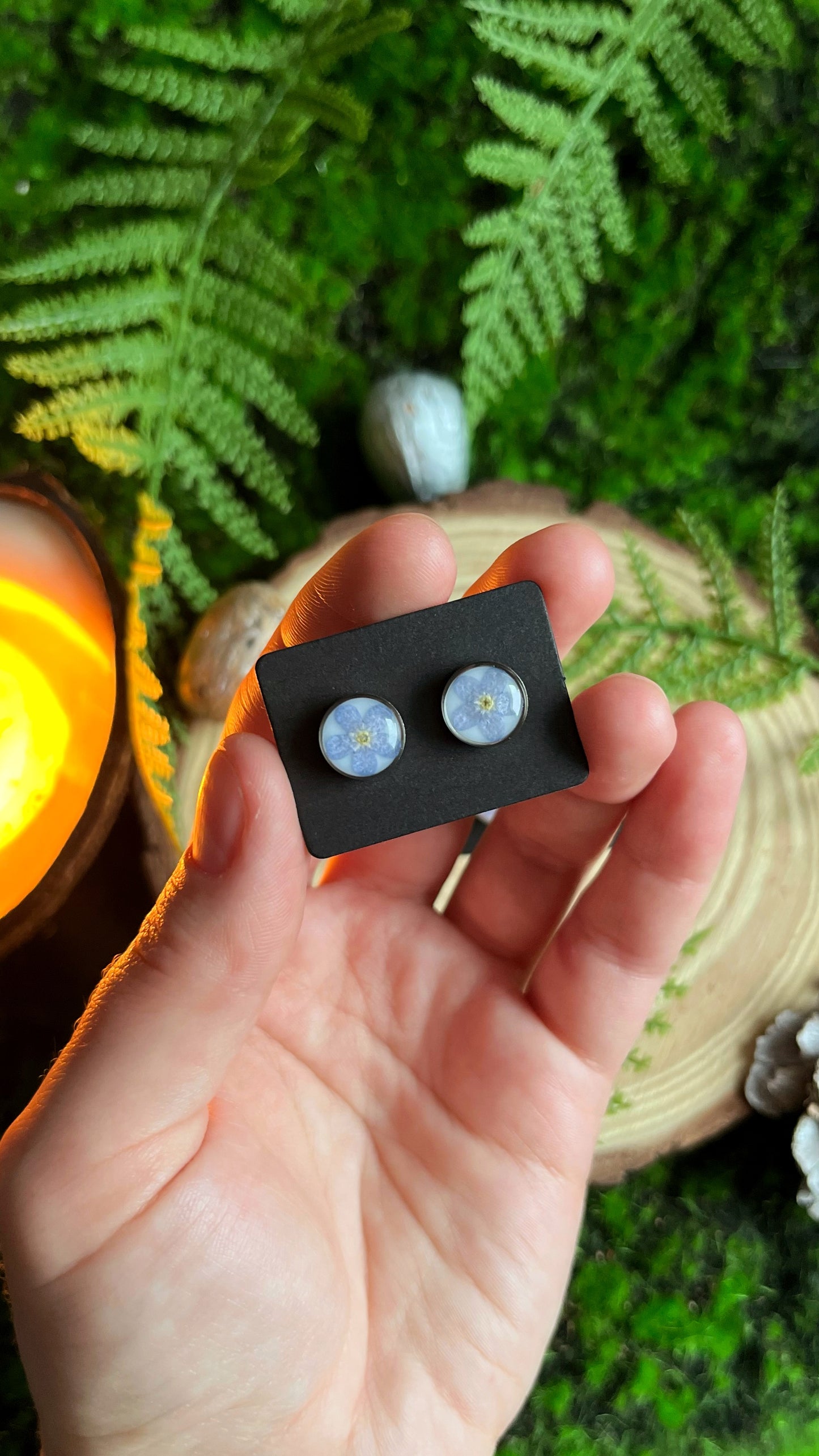 Forget-me-not stud earrings