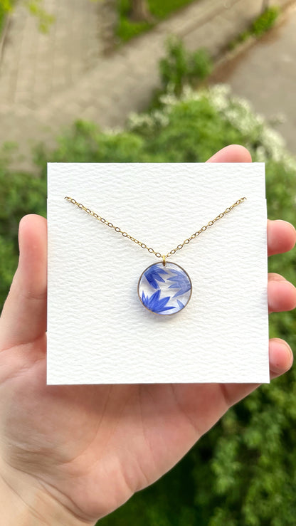 Cornflower pendant (made to order)