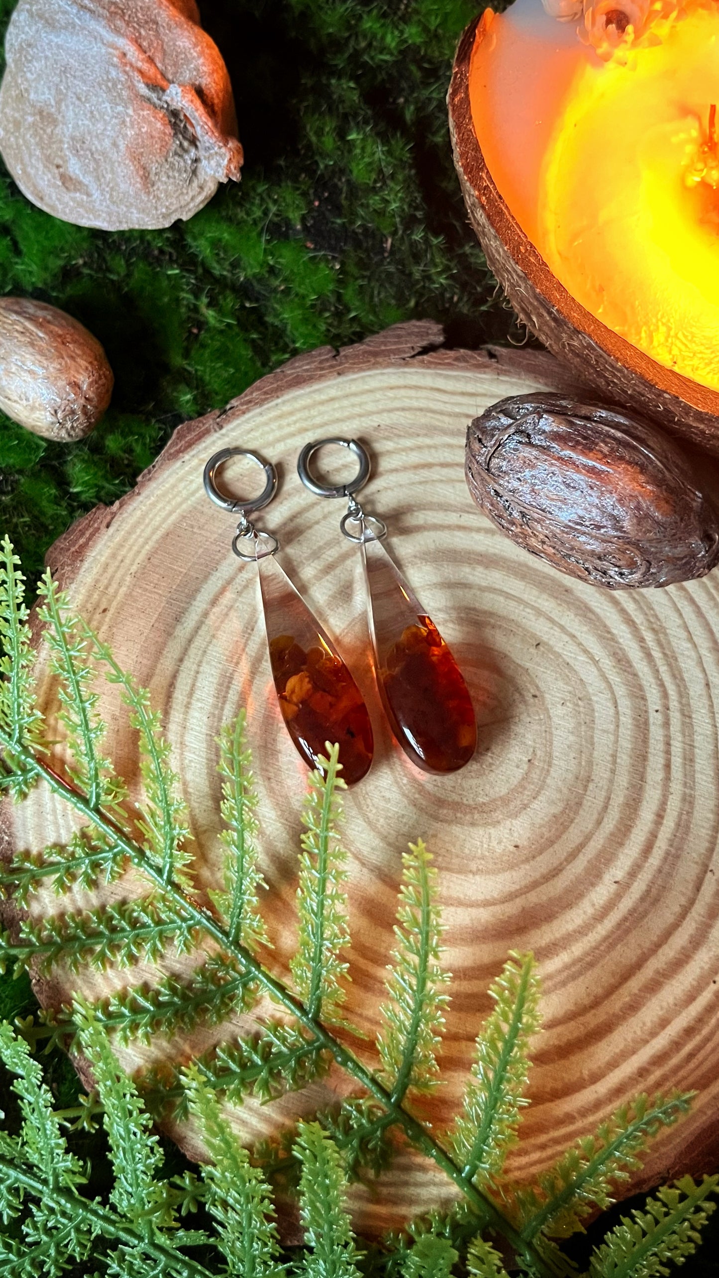 Amber earrings