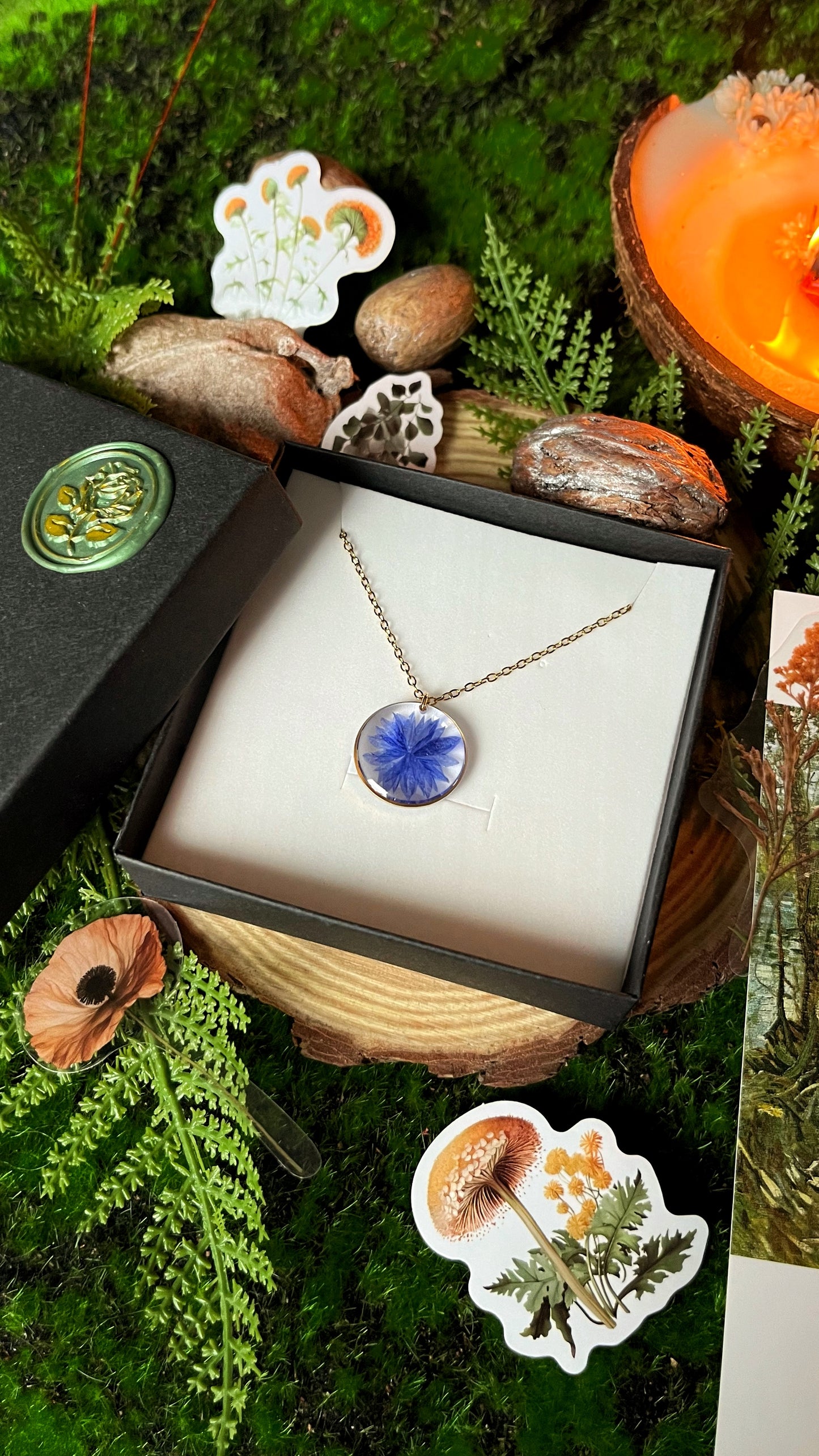 Cornflower pendants