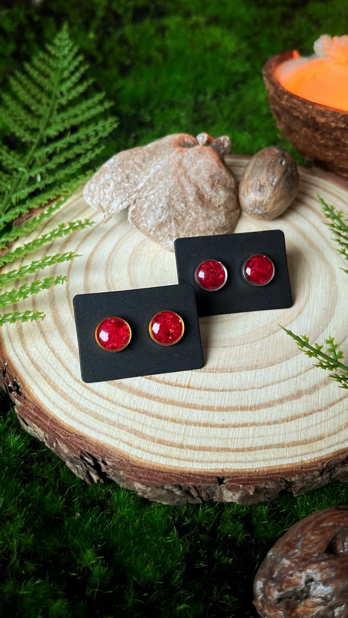 Baby’s breath stud earrings