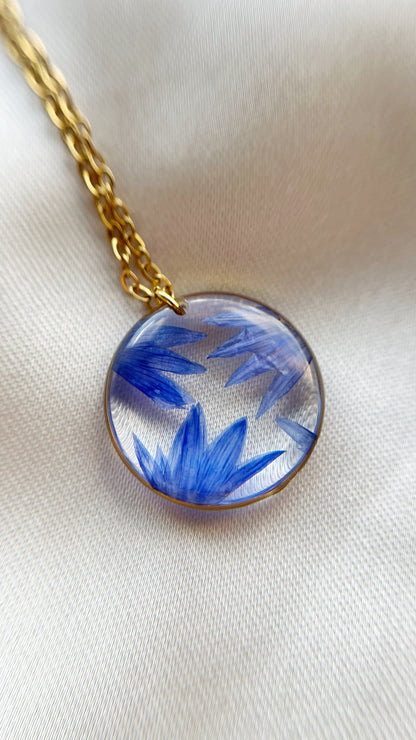 Cornflower pendant (made to order)