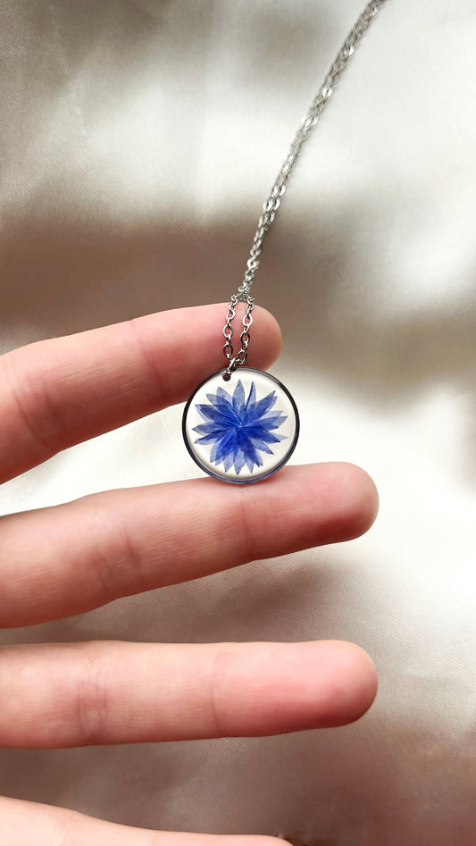 Cornflower pendants (made to order)