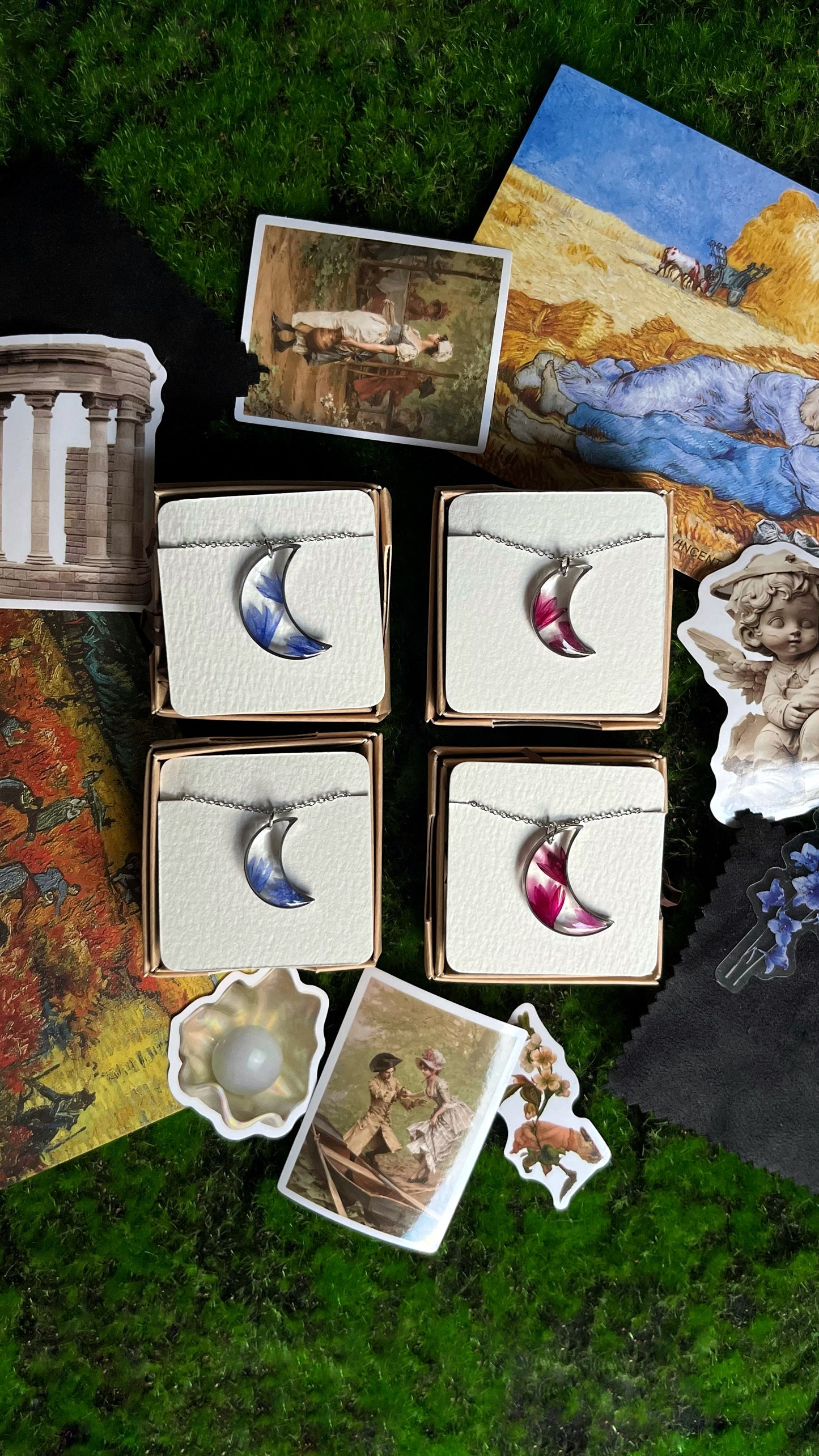 Cornflower pendants