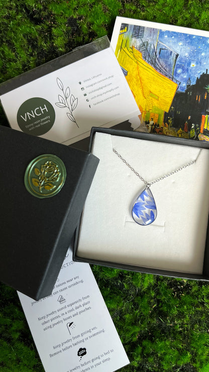 Cornflower pendant (made to order)