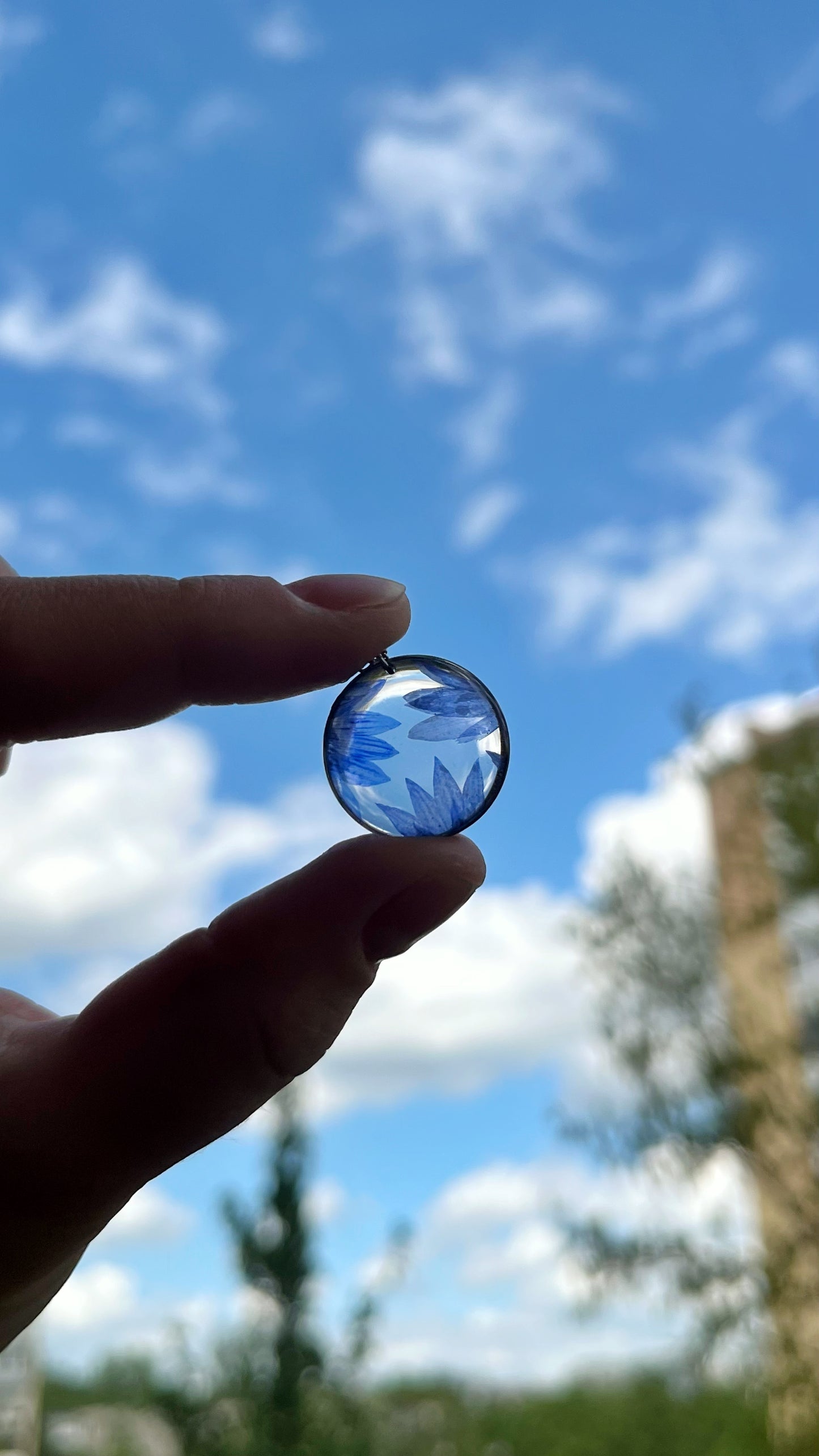 Cornflower pendant (made to order)